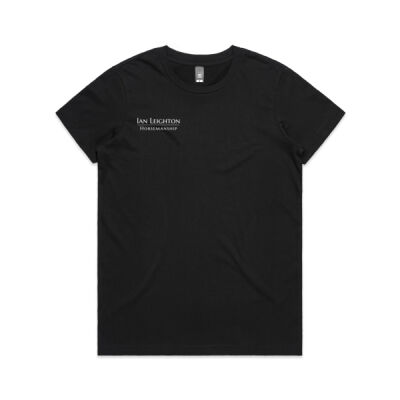 Ian Leighton Horsemanship Women's Tee Shirts With White Logo Straight Shape Thumbnail